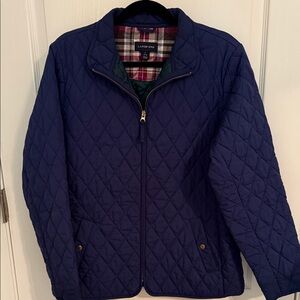 Lands' End Women's Quilted Jacket - Navy Blue
